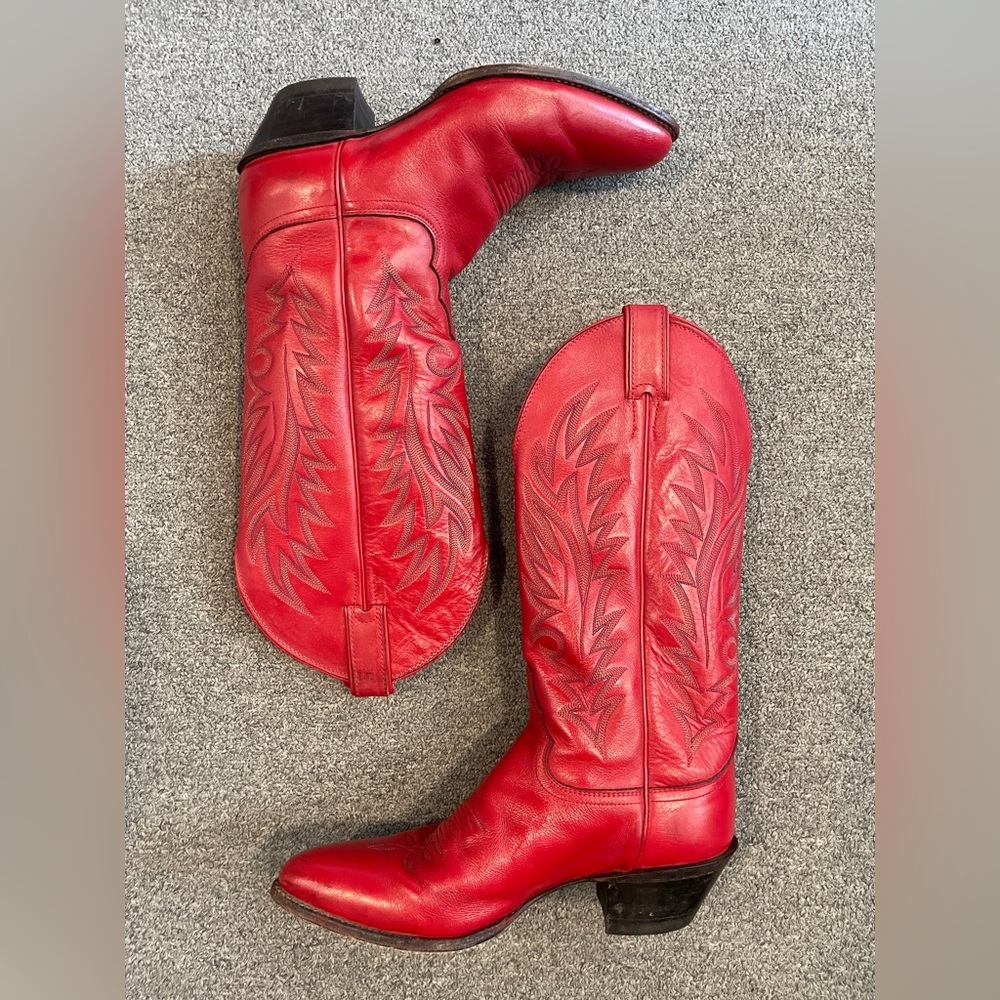 ‼️SOLD‼️Vintage JUSTIN Red Western Cowboy Boots